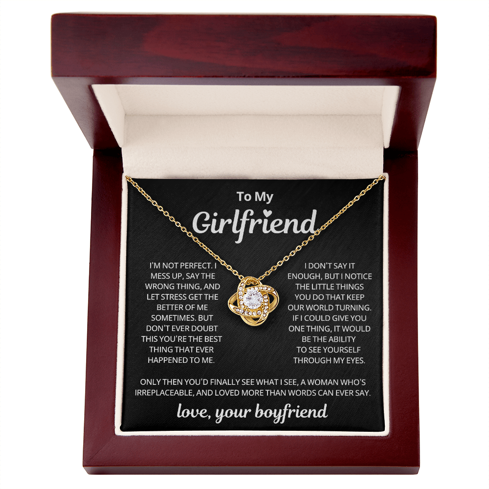 Valentine's Gifts for Girlfriend Necklace From Boyfriend Message Card & LED Box