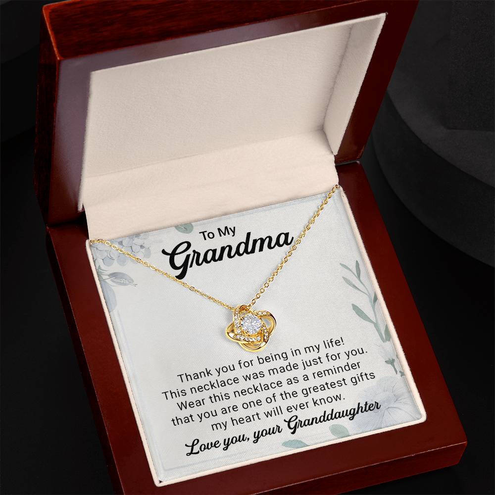 Grandma Necklace From Granddaughter - Grandma Granddaughter Necklace - Grandma Charm Necklace - Mother's Day, Christmas, Birthday Gifts for Grandma - Grandmother Jewelry with Message Card and Gift Box