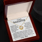 To My Daughter  Love Knot Necklace Gift With Heartfelt Message Card
