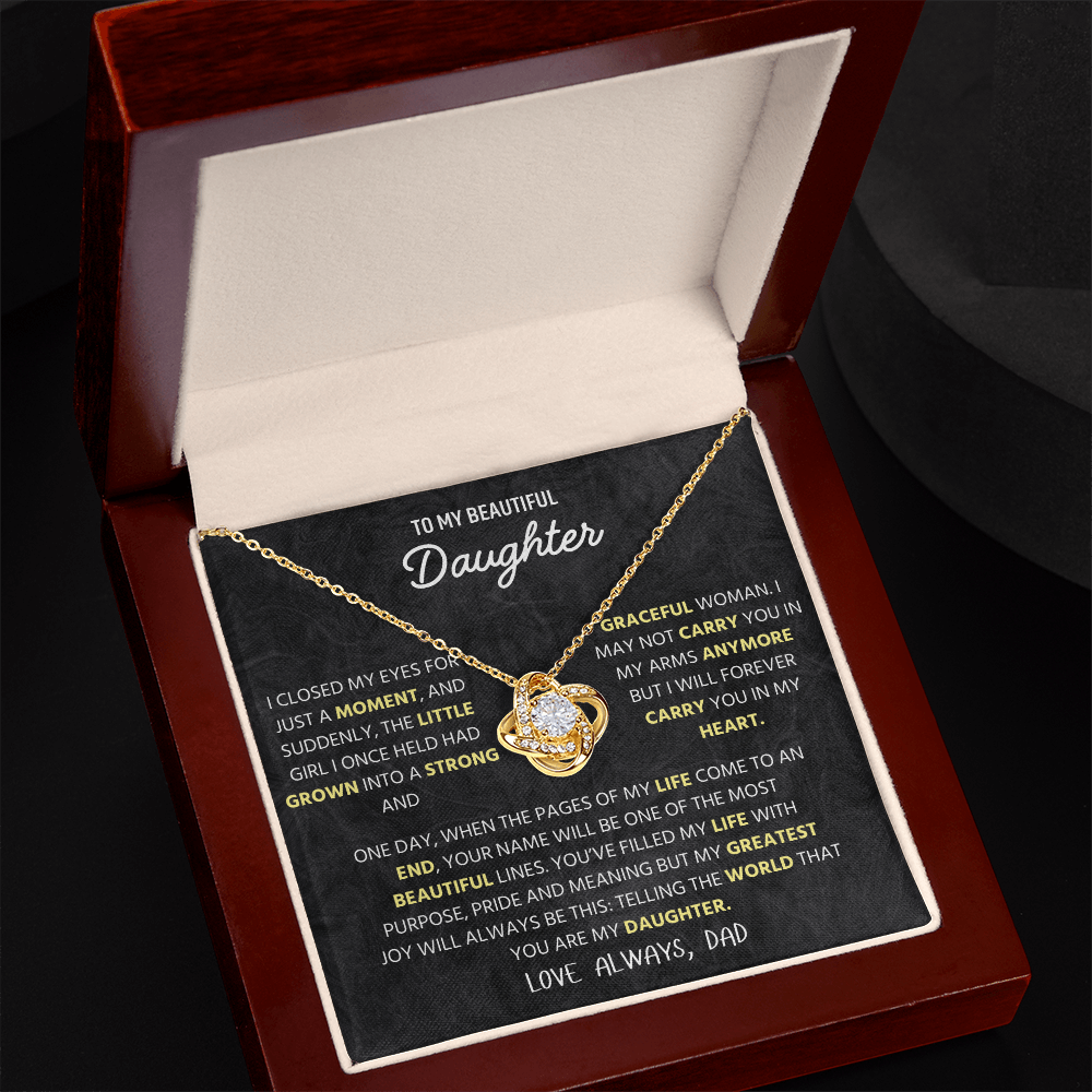 To My Daughter Necklace From Dad With Elegant Jewelry Box