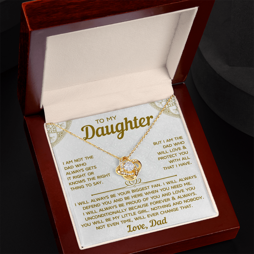 To My Daughter – Love Knot Necklace, Dad’s Heartfelt Message in Timeless Jewelry