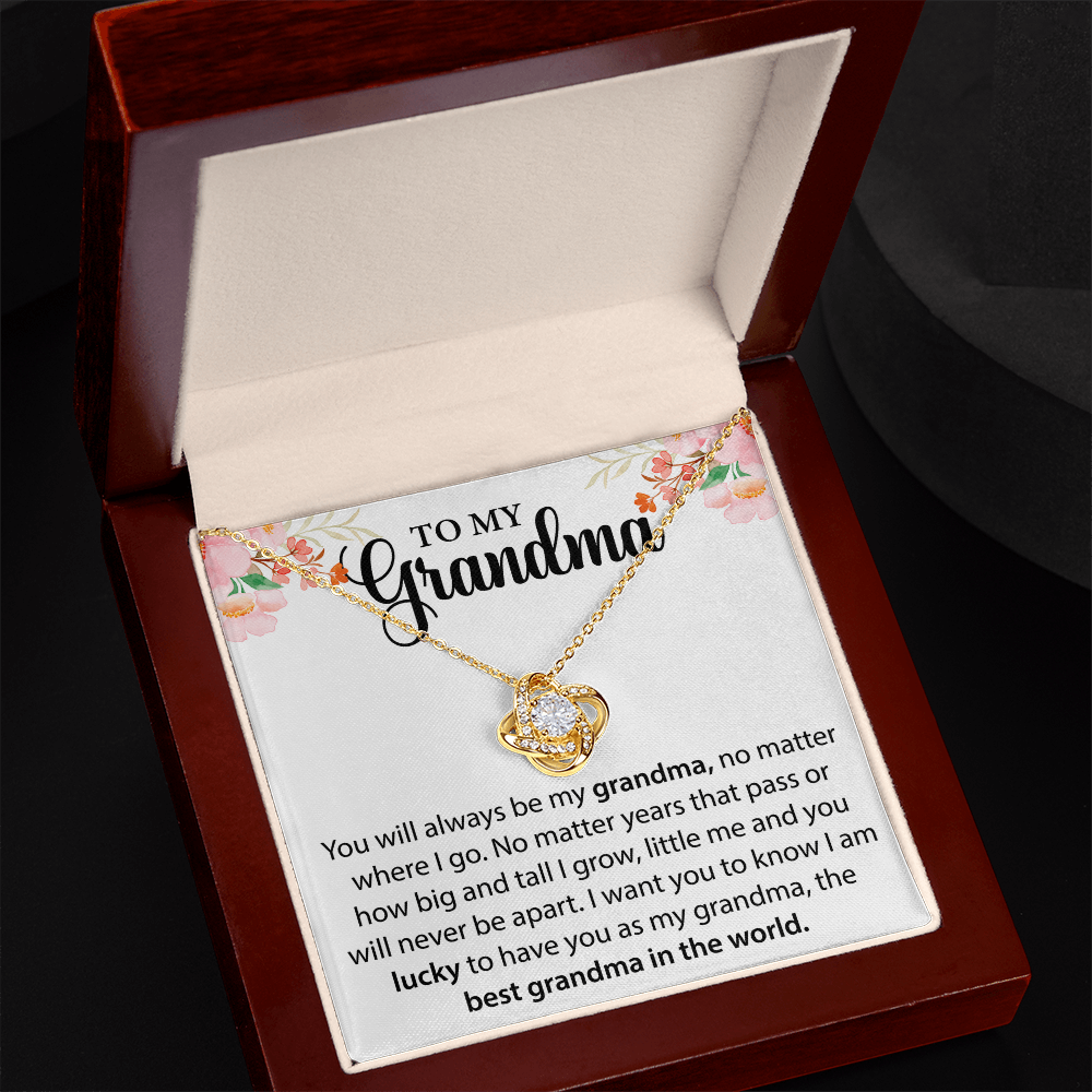 To My Grandma Love Knot Necklace, Gift for Grandma, Best Gift for Grandma, Personalized Gifts for Grandma