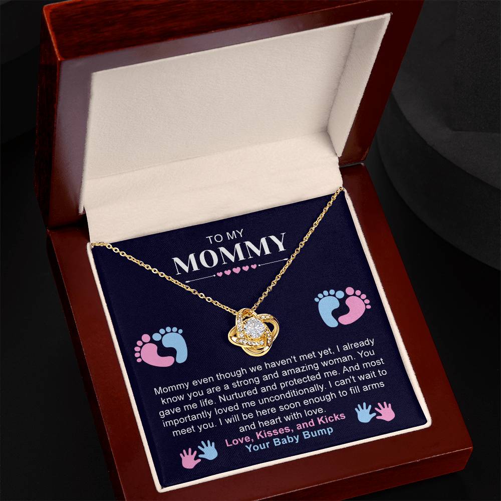 Healthy Pregnancy Gift - Love Knot Necklace for Women | First Time Mom Gifts | New Mama Necklace | Mother's Day & Christmas Jewelry | Gift for Mama to Be