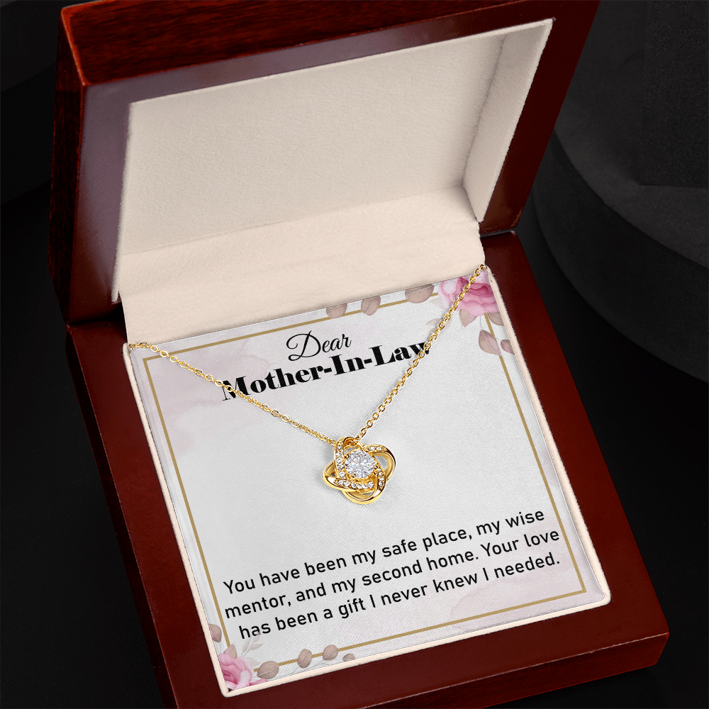 To My Mother-in-Law Gift – Elegant Love Knot Necklace, Thoughtful Gift for Special Moments