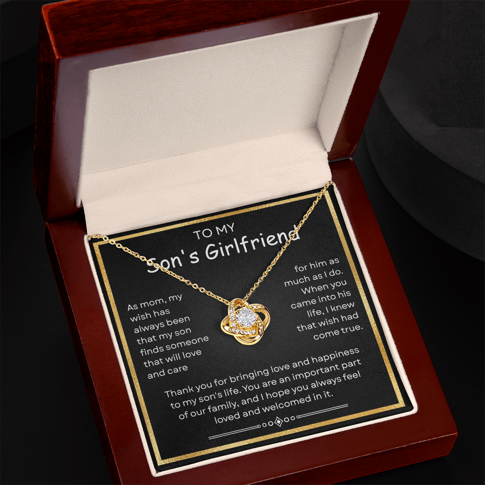 To My Son's Gf Necklace - Gifts for Mother's Day , Birthday, Graduation