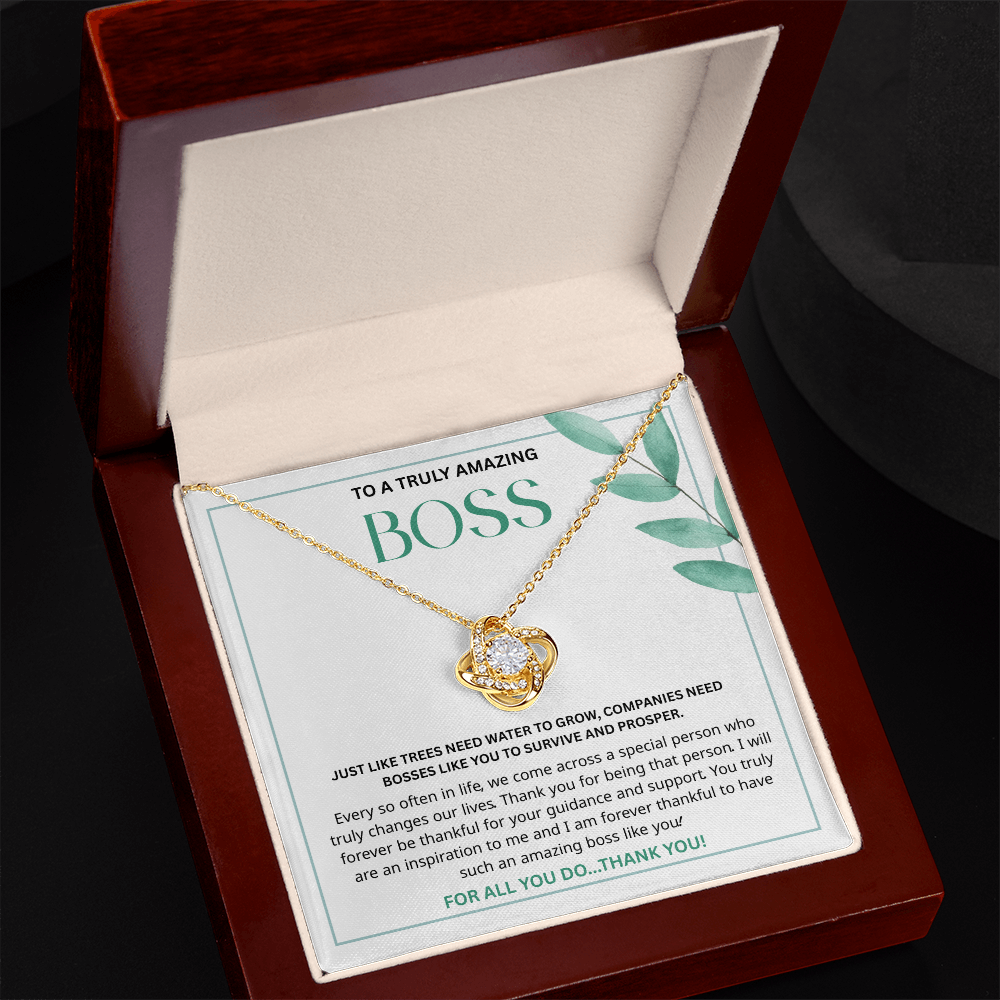 New Business Owner Gift - Love Knot Jewelry Keepsake for Boss Lady