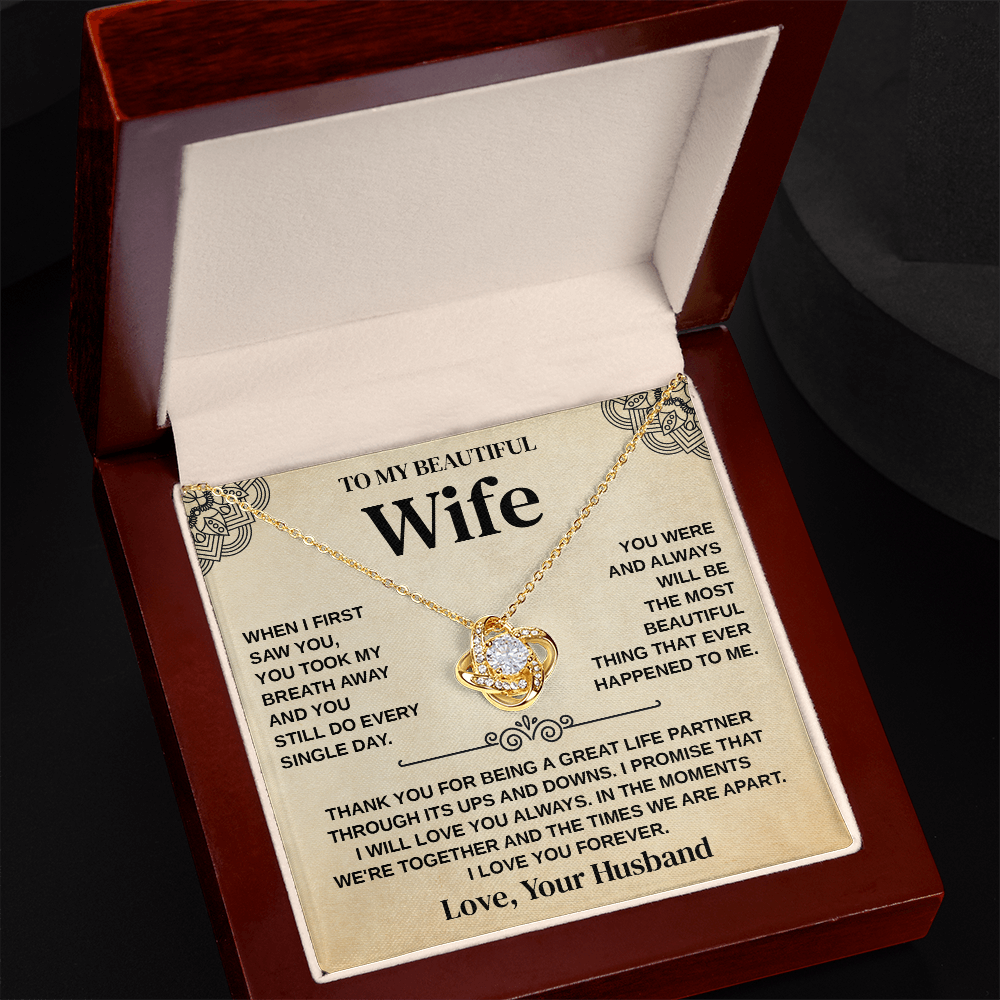 To My Beautiful Wife - Thank You for Being a Great Life Partner - Necklace