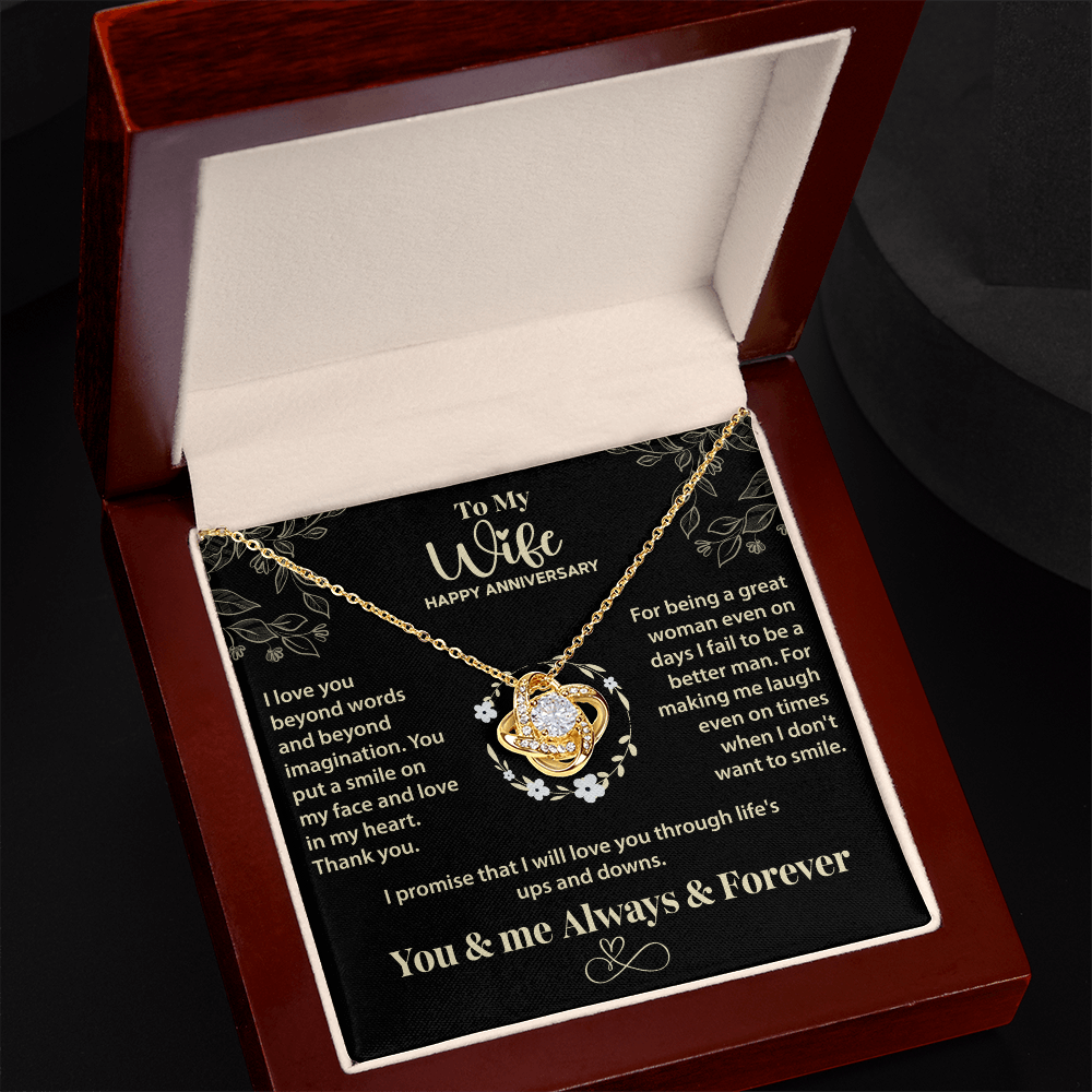 Love Knot Necklace for Wife – Timeless Jewelry Keepsake, A Symbol of Everlasting Love from Husband