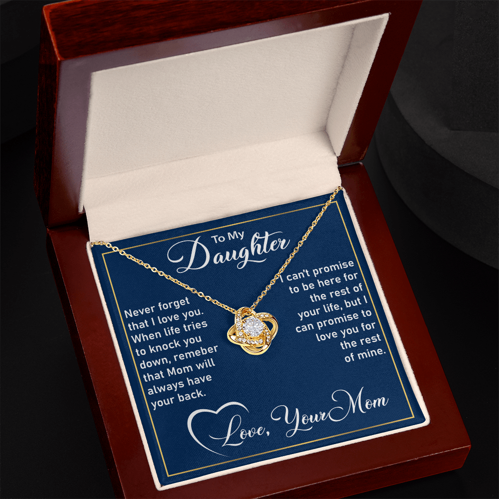 To My Daughter Necklace – Love Knot Necklace from Mom, A Symbol of Unbreakable Bond