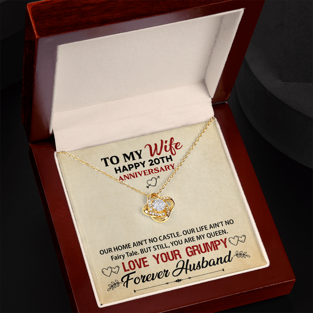 Love Knot Necklace for Wife – Special 20th Anniversary Keepsake, Heartfelt Jewelry Gift from Husband