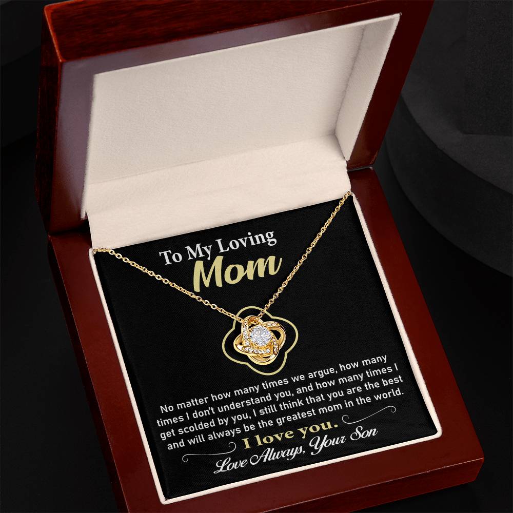 To My Mom Necklace – Thoughtful Love Knot Jewelry, A Special Gift from Son