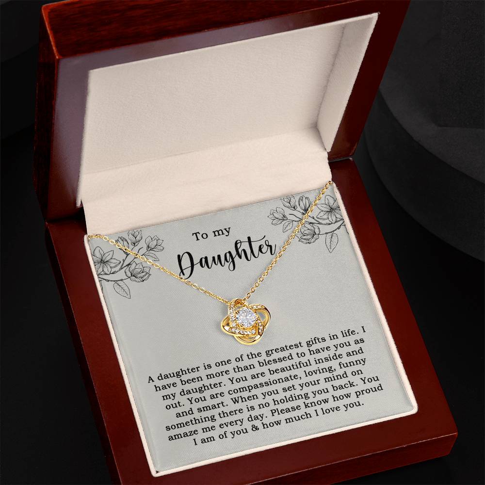 Gift for your Daughter - You are beautiful inside & out - Love knot Necklace with Luxury Box