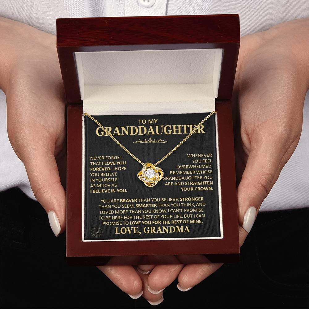 Beautiful Gift for Granddaughter From Grandma "Never Forget That I Love You" Necklace