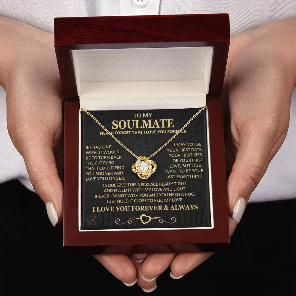 Gift for Soulmate "If I Had One Wish" Gold Knot Necklace