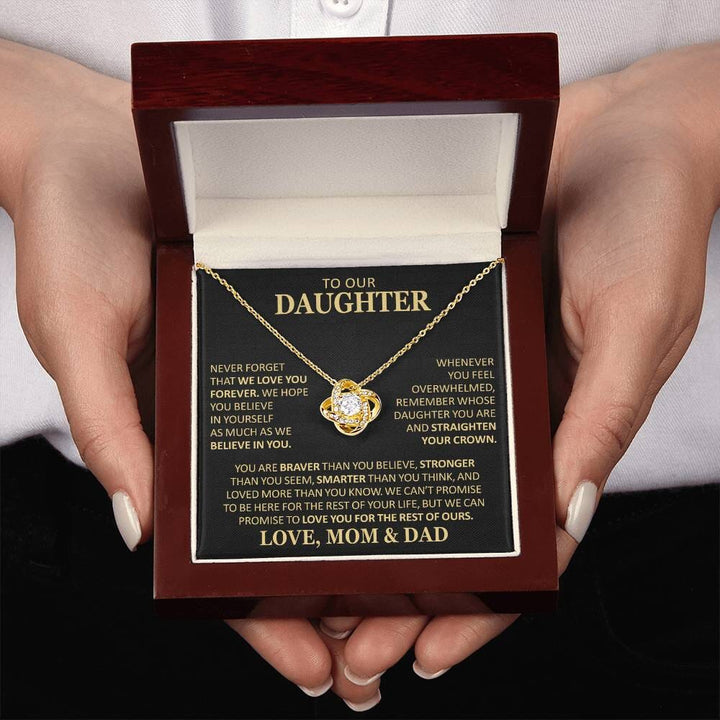 Beautiful Gift for Daughter From Mom and Dad "Never Forget That We Love You" Necklace