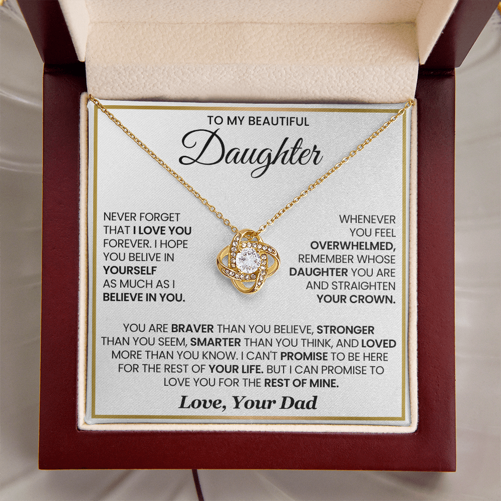 To My Beautiful Daughter Necklace - Never Forget That I Love You