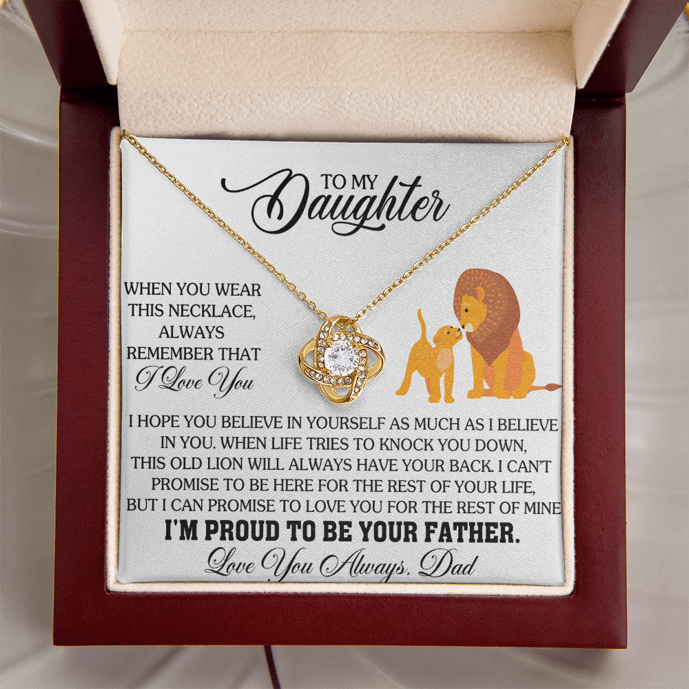 To My Daughter - Believe in Yourself - Love Knot Necklace for You