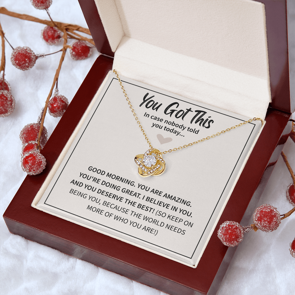 You Got This - Best Friend Necklace, Love Knot Necklace
