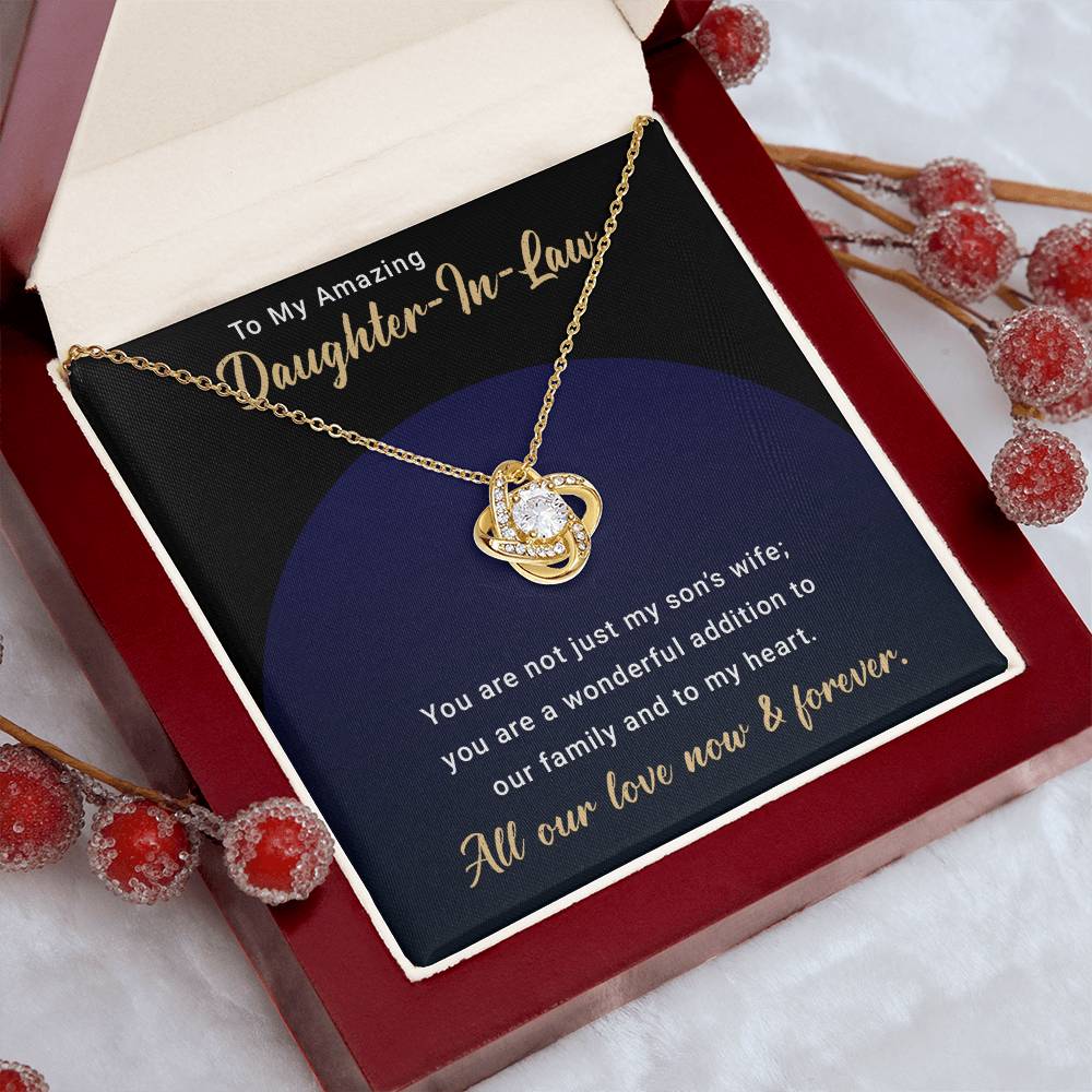 Gifts For Daughter in Law Necklace From Mother in Law For Christmas Birthday Gifts For Bonus Daughter on Wedding Day with Message Card and Gift Box