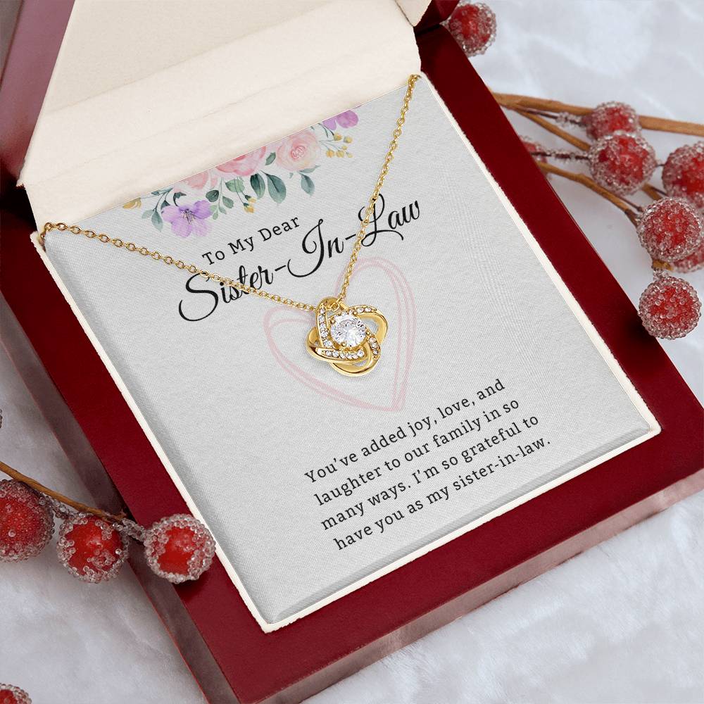 Sister In Law Gifts Necklace From Mother in Law To My Bonus Sister In Law Honor Pendant Jewelry with Message Card and Gift Box