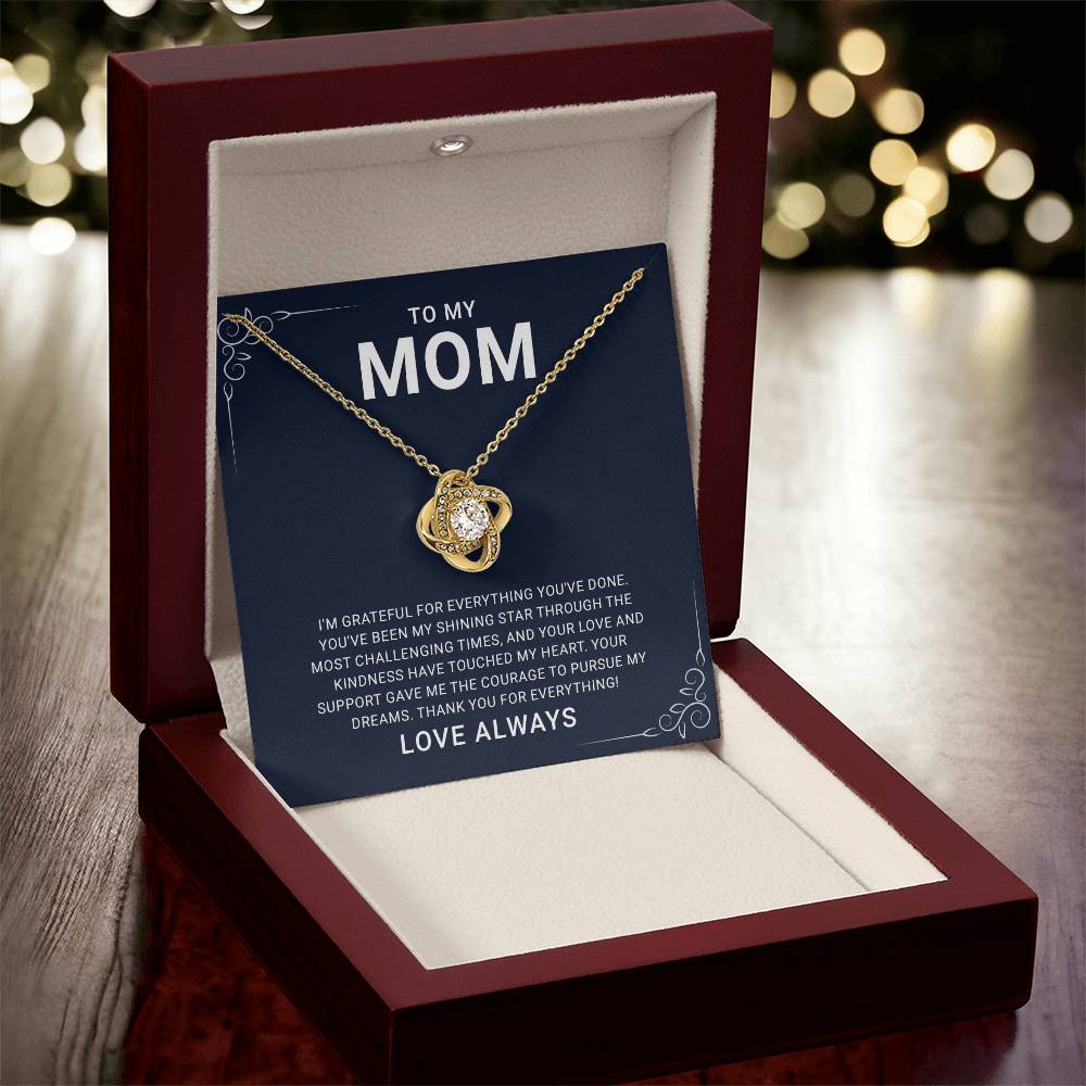 Cubic Zirconia Love Knot Necklace for Women Gifts for Mom Daughter Sister Aunt for Birthday Wedding Christmas