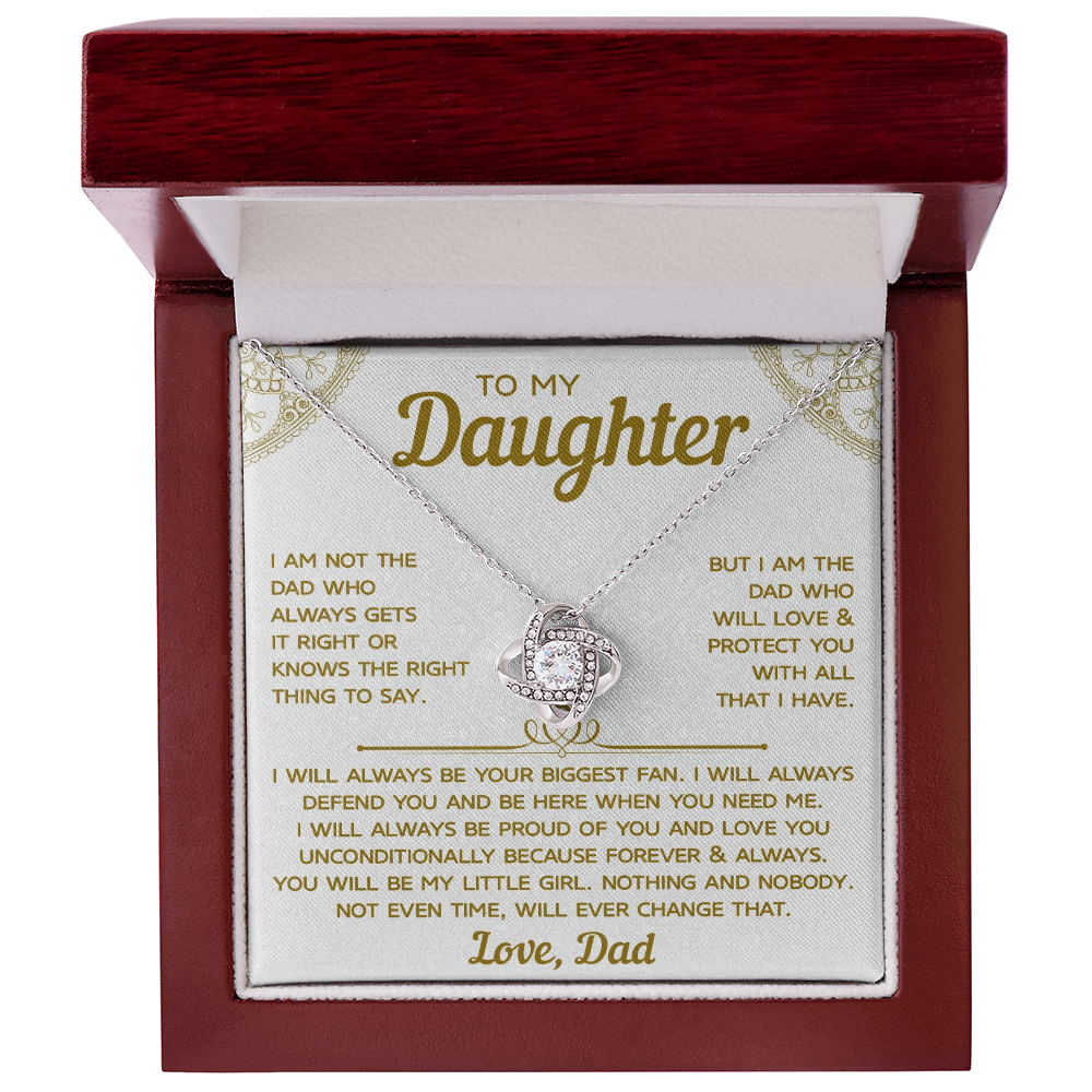 To My Daughter – Love Knot Necklace, Dad’s Heartfelt Message in Timeless Jewelry