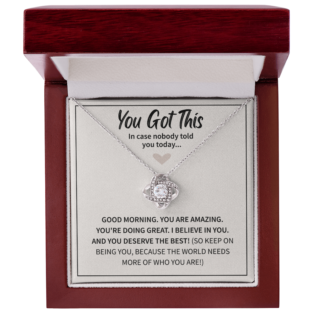 You Got This - Best Friend Necklace, Love Knot Necklace