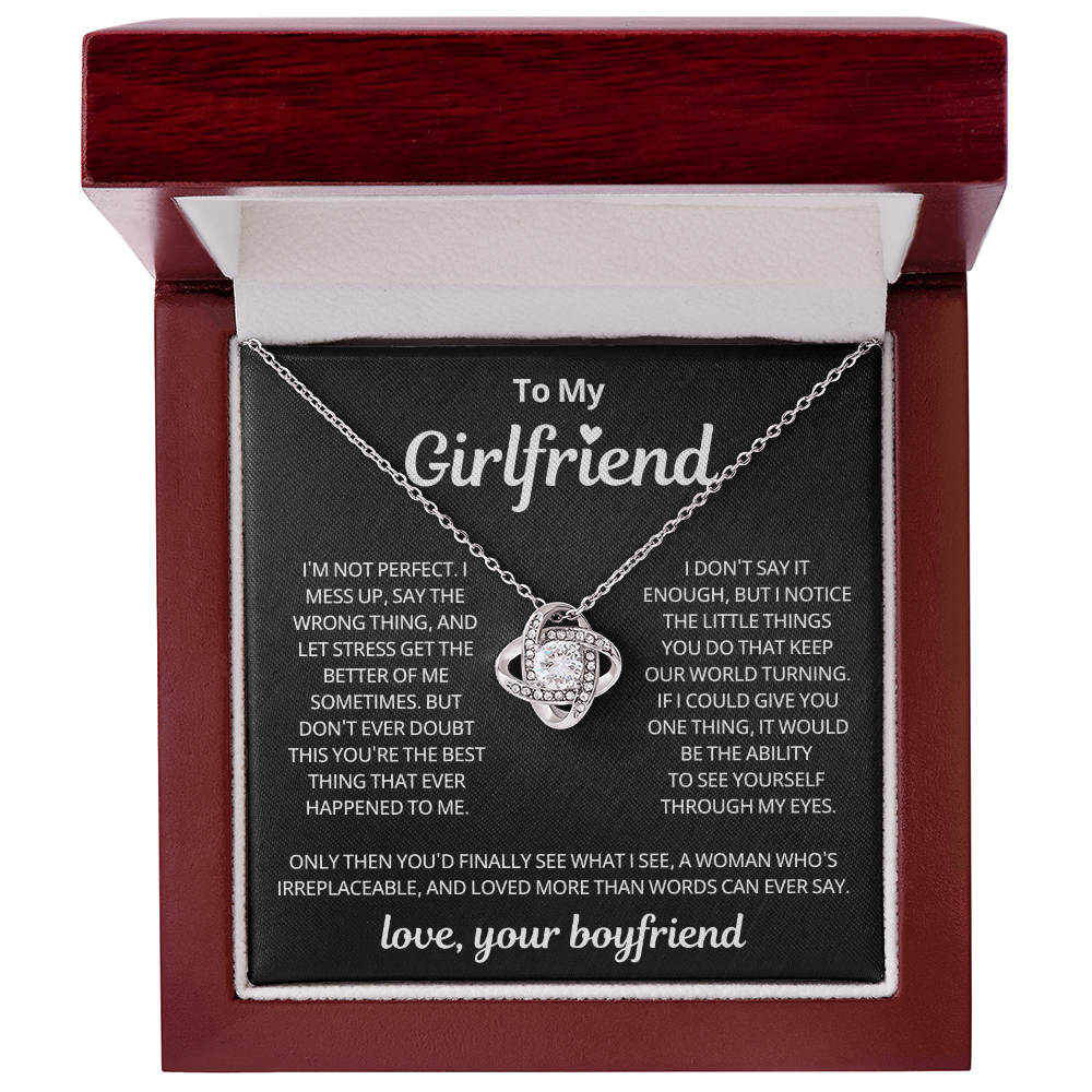 Valentine's Gifts for Girlfriend Necklace From Boyfriend Message Card & LED Box