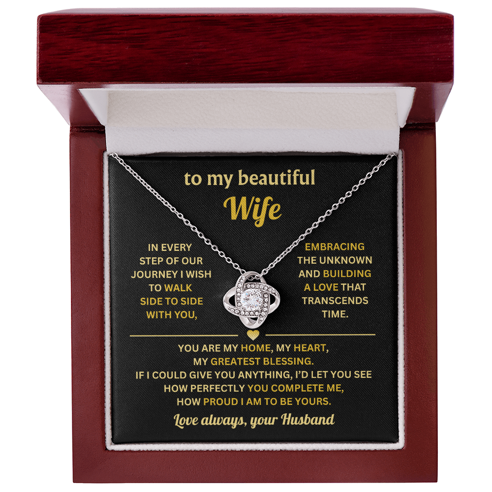 To My Wife - I Can Feel Your Soul Inside of Mine - Love Knot Necklace