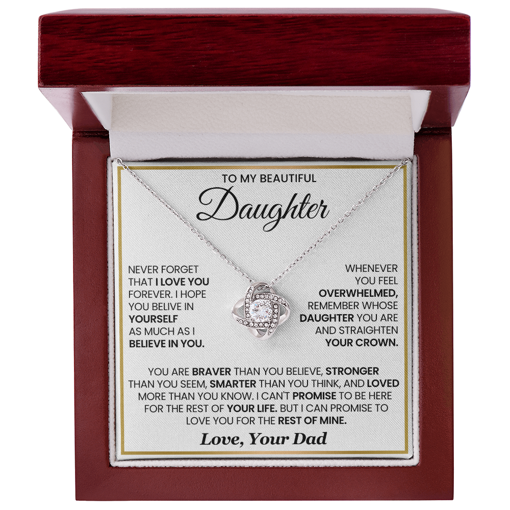 To My Beautiful Daughter Necklace - Never Forget That I Love You