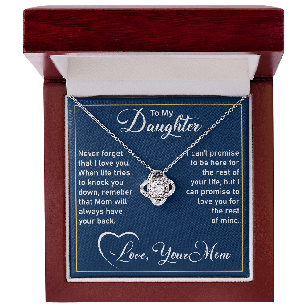 To My Daughter Necklace – Love Knot Necklace from Mom, A Symbol of Unbreakable Bond