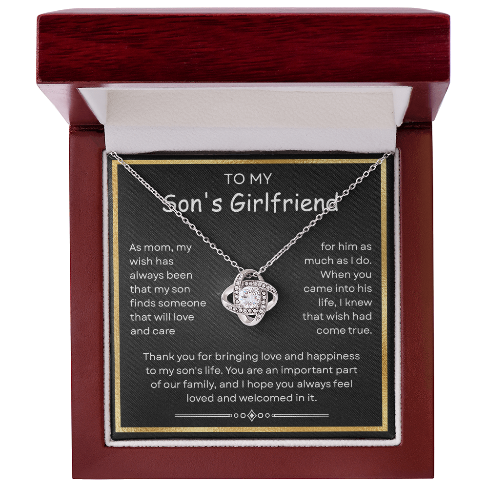 To My Son's Gf Necklace - Gifts for Mother's Day , Birthday, Graduation