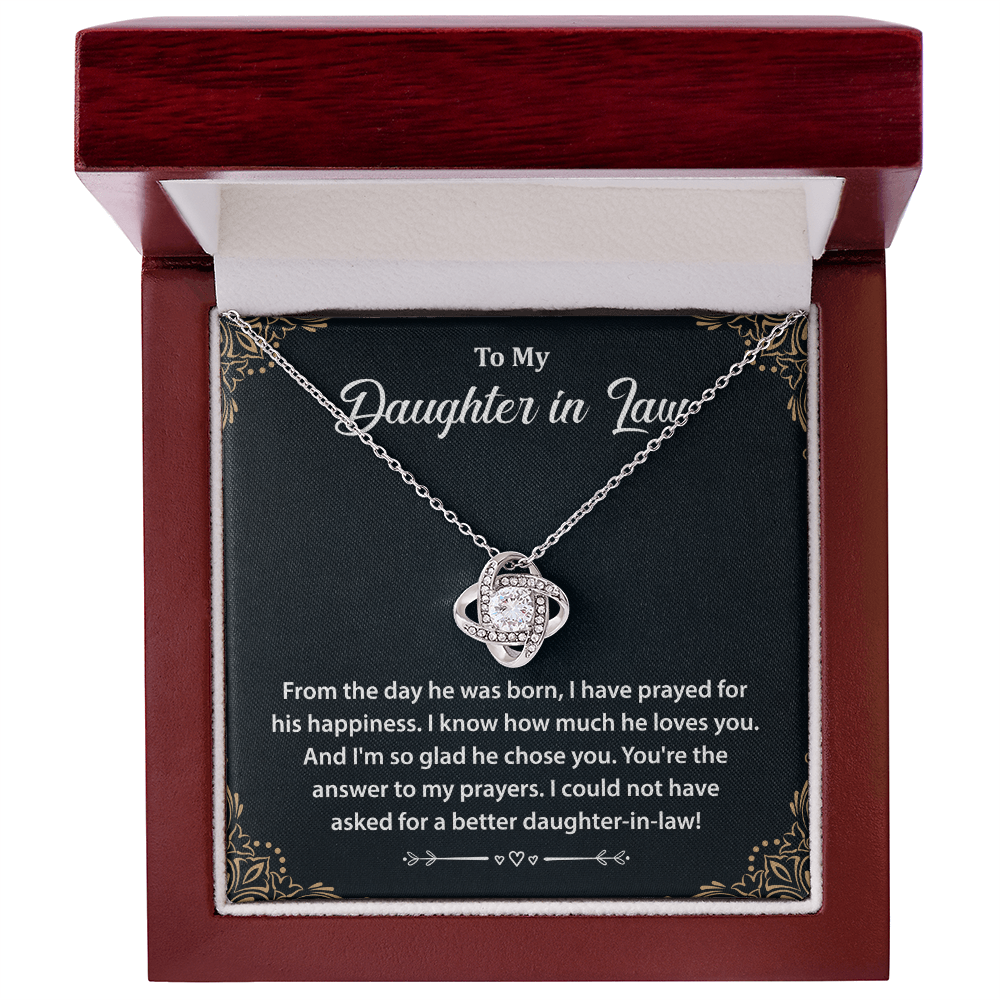 To My Daughter-in-law, Believe in Yourself- Love Knot Necklace