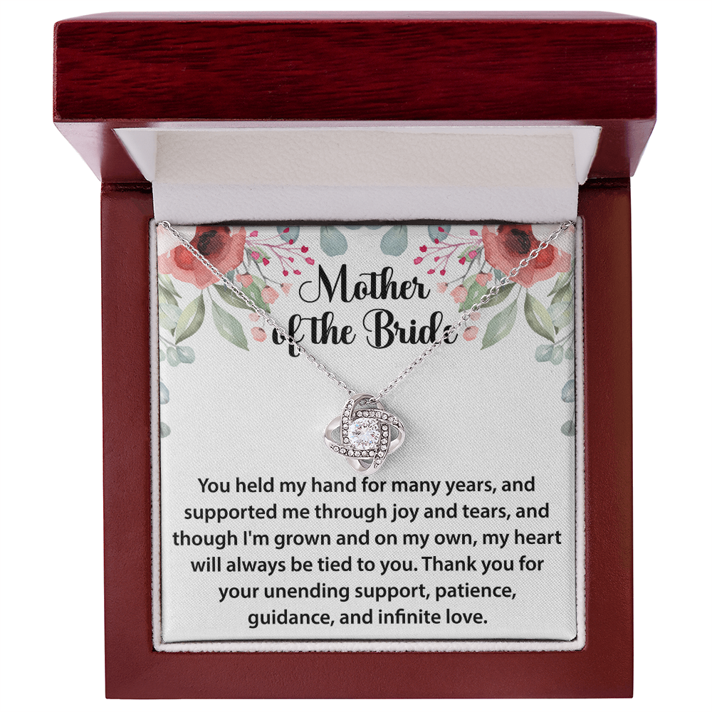 Love Knot Necklace – Sentimental Jewelry Gift for Mother of the Bride, Thoughtful Wedding Keepsake for Mom
