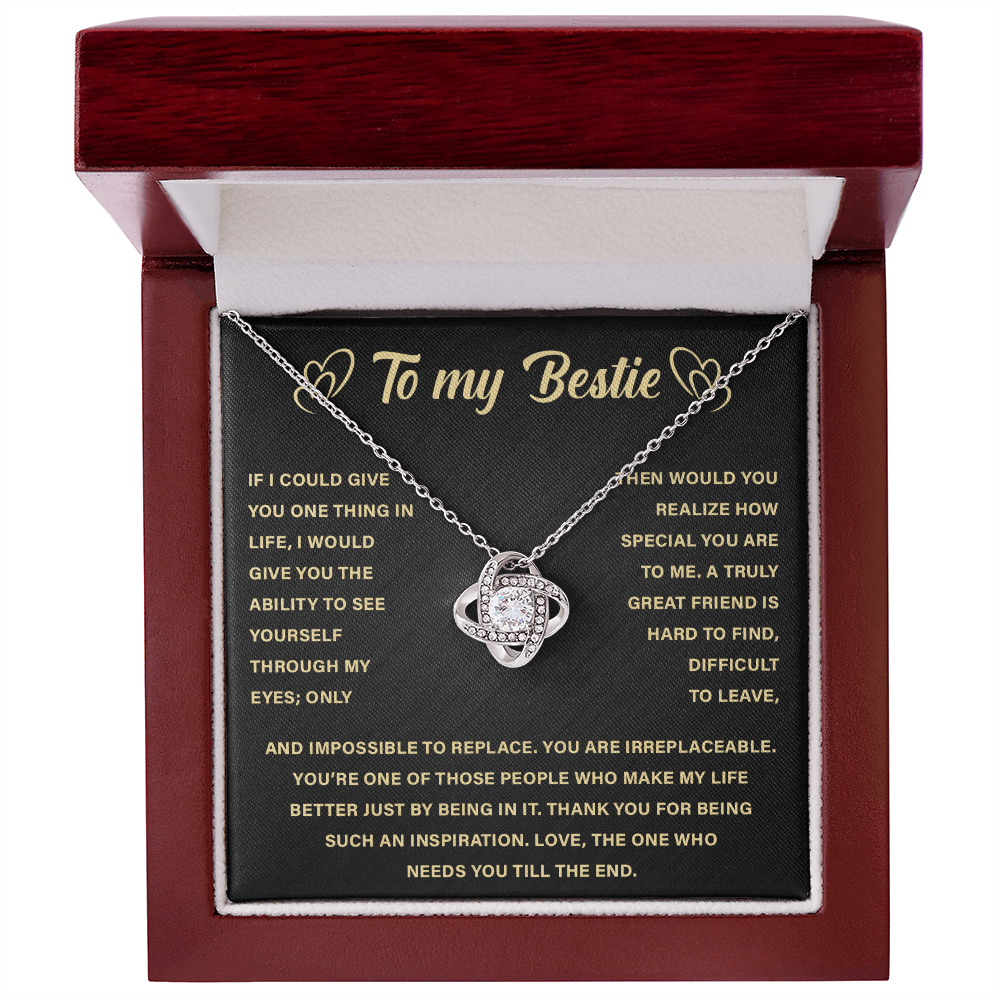 To My Bestie - I Am So Thankful for Our Friendship - Love Knot Necklace