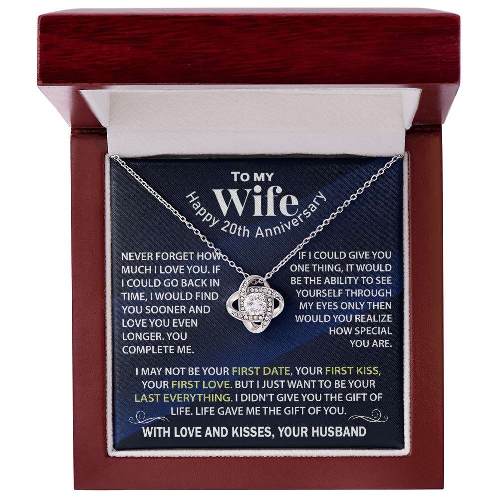 Jewelry Gift for Wife – Romantic 20th Anniversary Necklace with Heartfelt Message from Husband