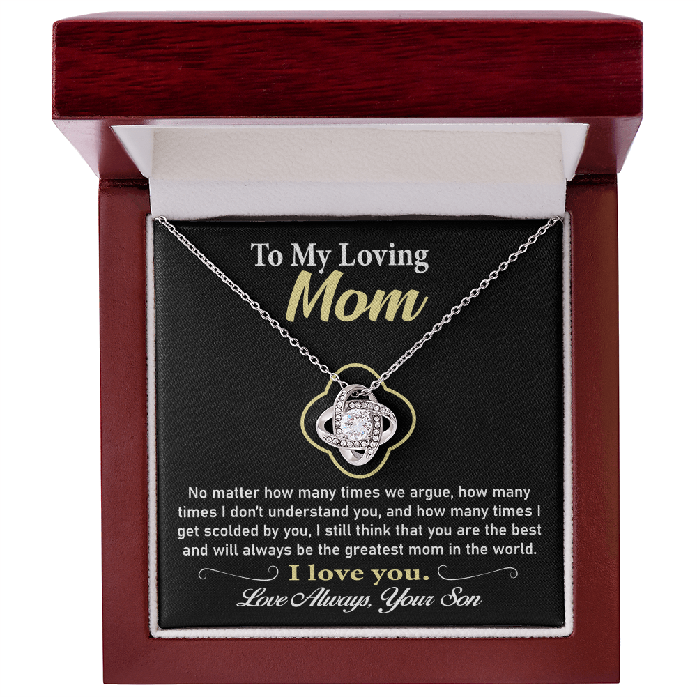 To My Mom Necklace – Thoughtful Love Knot Jewelry, A Special Gift from Son