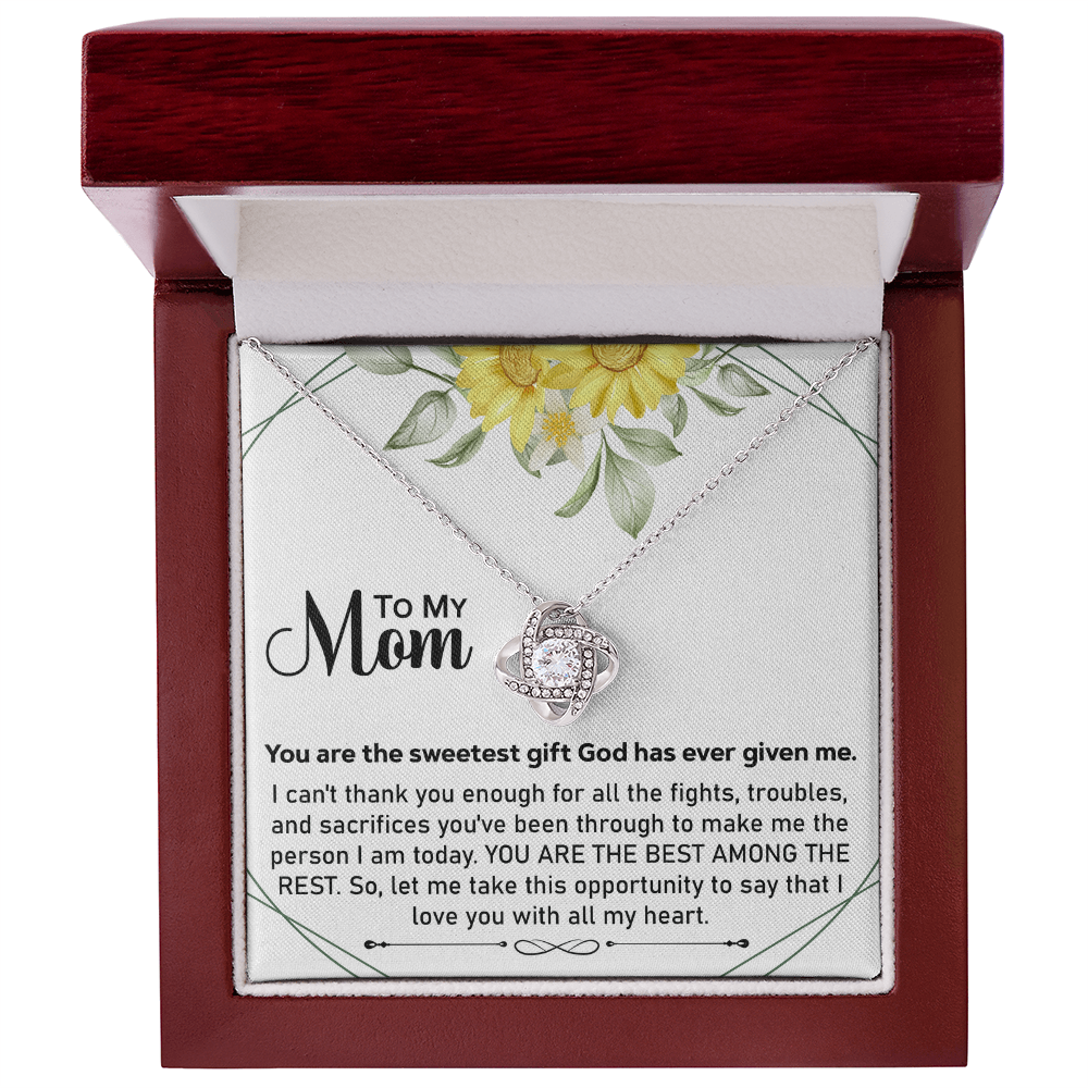 To My Mom Necklace – Heartfelt Love Knot Gift for Mother’s Day