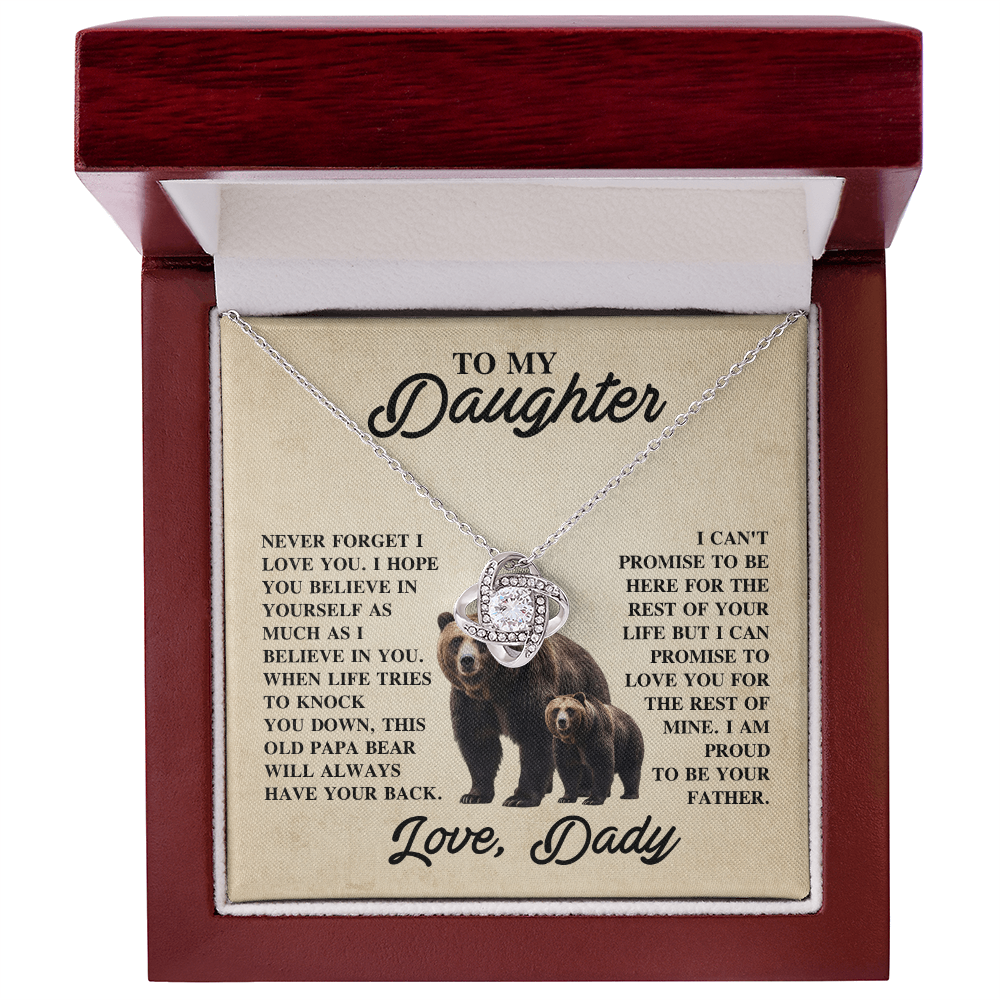 To My Daughter Necklace With Heartfelt Message Card & Gift Box
