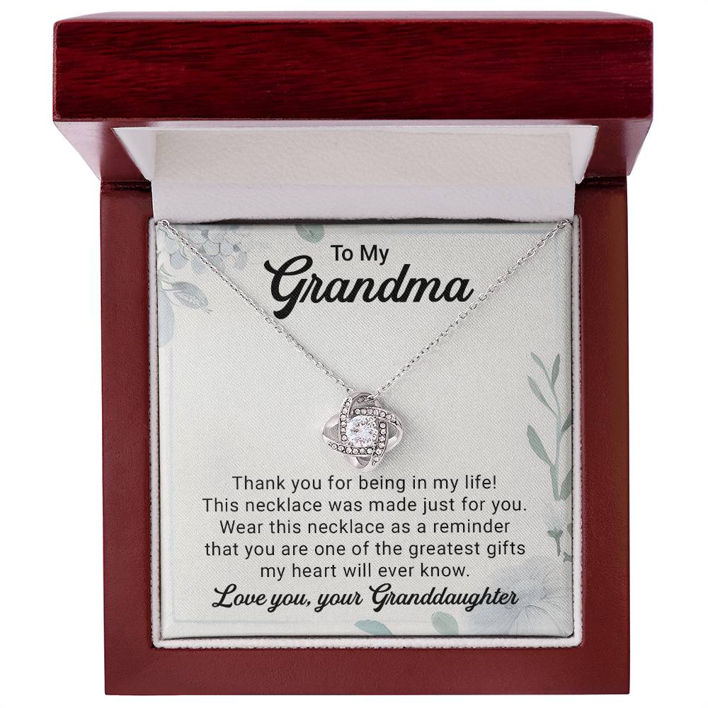 Grandma Necklace From Granddaughter - Grandma Granddaughter Necklace - Grandma Charm Necklace - Mother's Day, Christmas, Birthday Gifts for Grandma - Grandmother Jewelry with Message Card and Gift Box