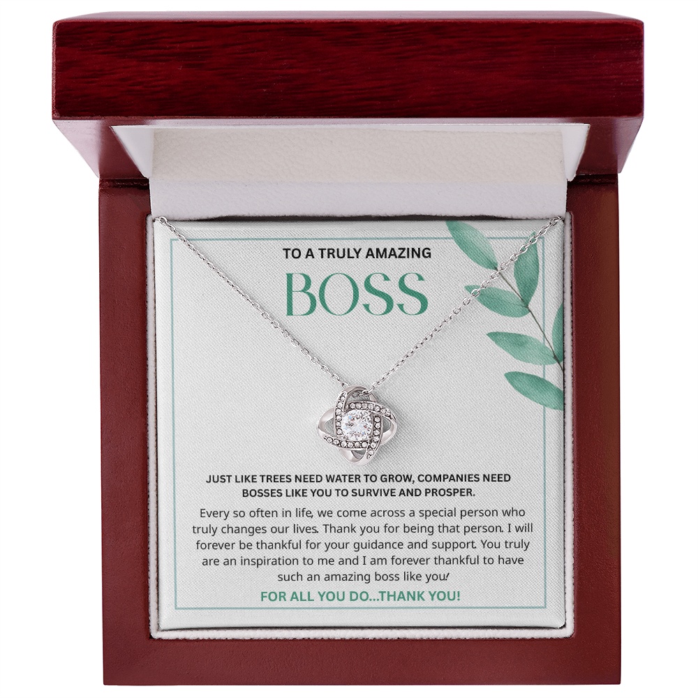 New Business Owner Gift - Love Knot Jewelry Keepsake for Boss Lady