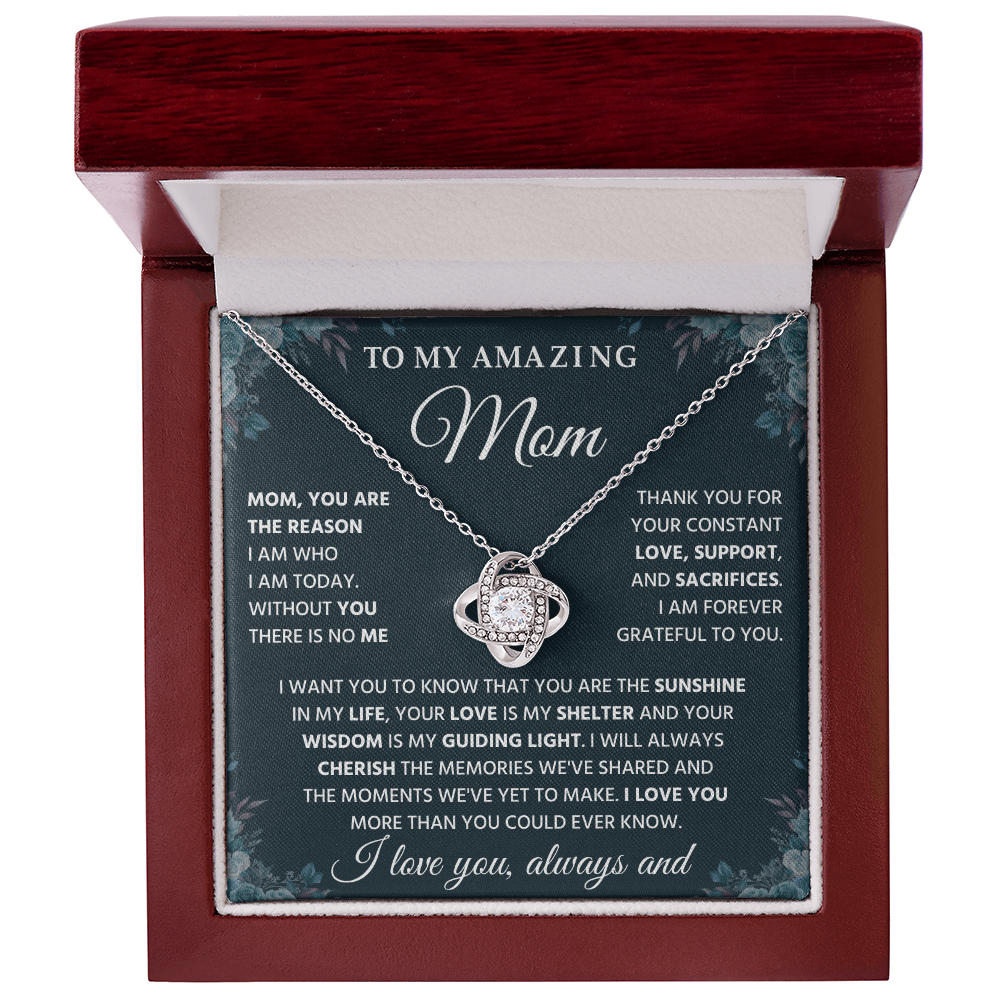 To My Mom - I Love You So Much - Love Knot Necklace