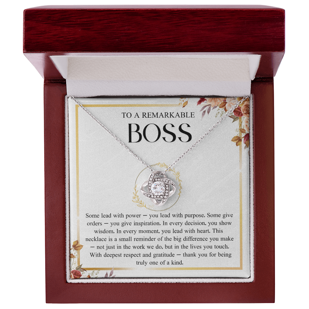 Best Boss Ever Gift for Women Boss Day Gift - Love Knot Necklace