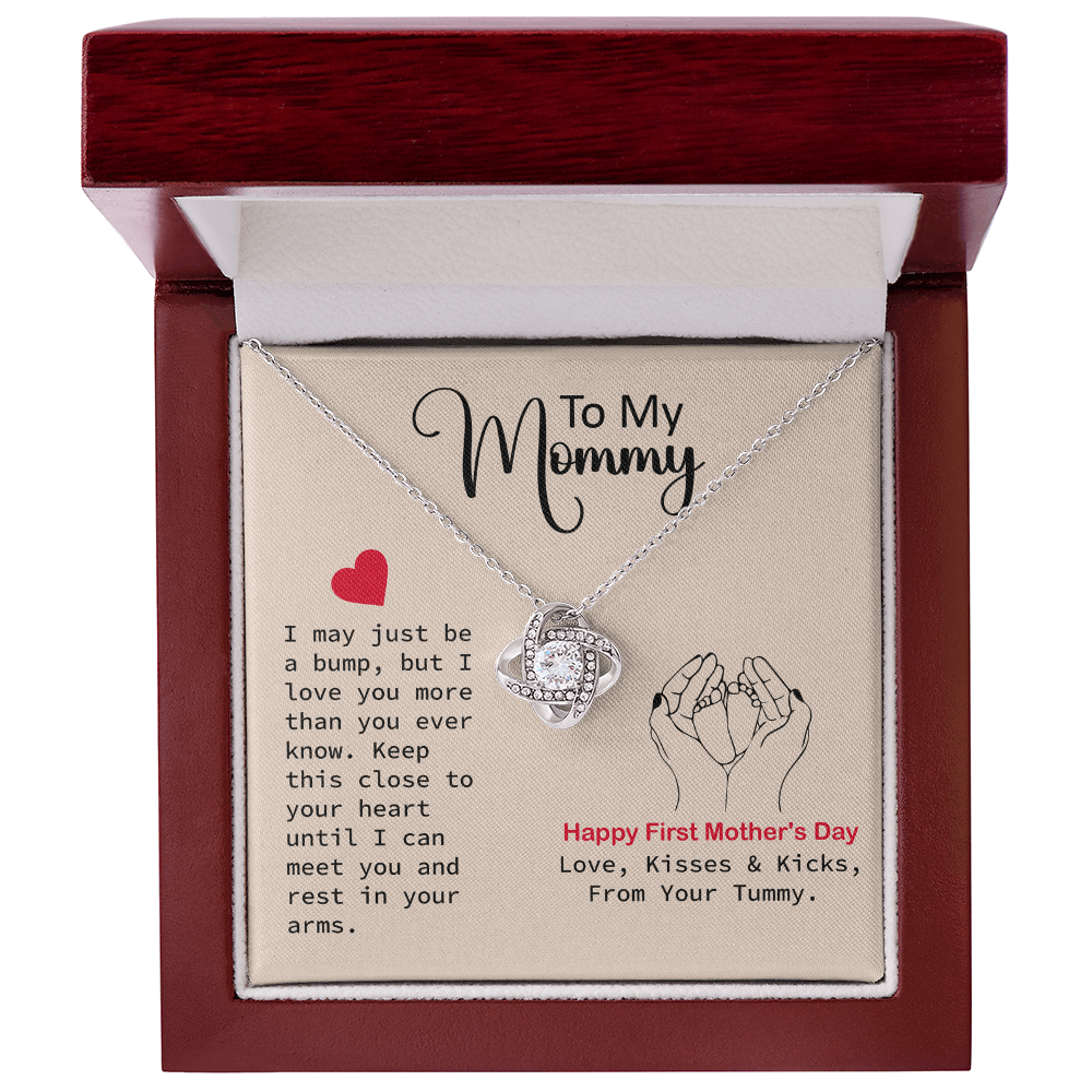 To My Mom Necklace – Love Knot Design, Heartfelt First Mom Gift from Son, Perfect Keepsake