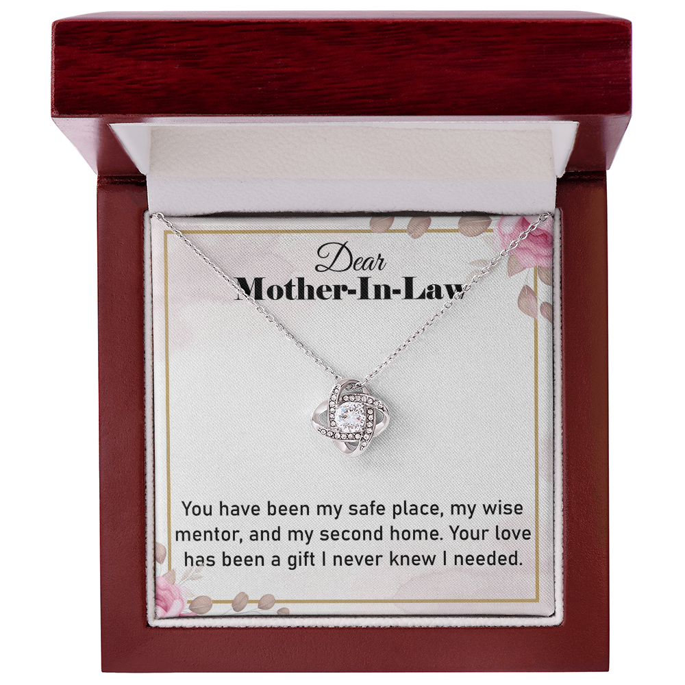 To My Mother-in-Law Gift – Elegant Love Knot Necklace, Thoughtful Gift for Special Moments