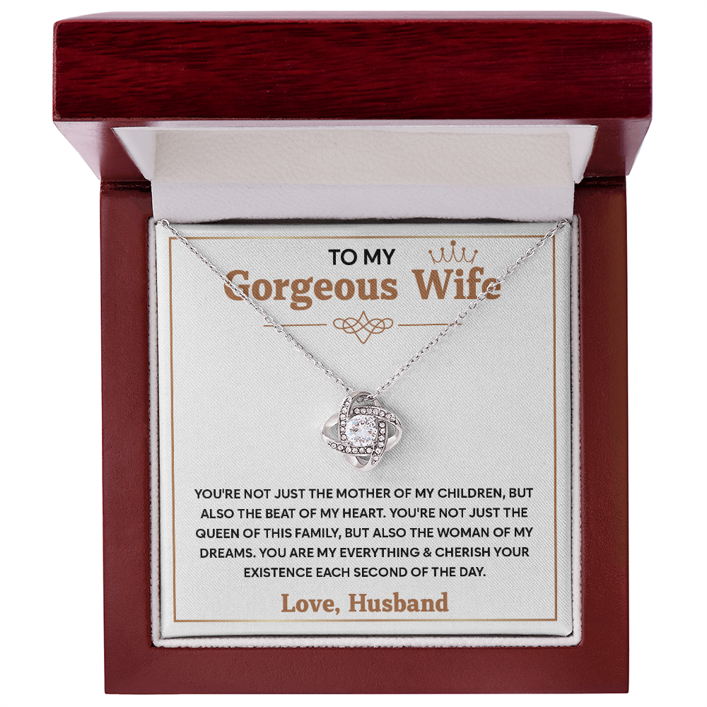 To My  Wife – My Heart Beats for You and Only You - Love Knot Necklace