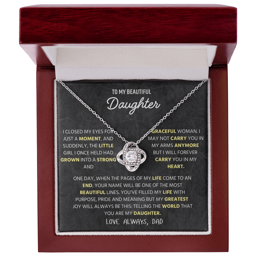 To My Daughter Necklace From Dad With Elegant Jewelry Box