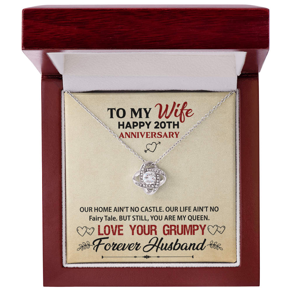 Love Knot Necklace for Wife – Special 20th Anniversary Keepsake, Heartfelt Jewelry Gift from Husband