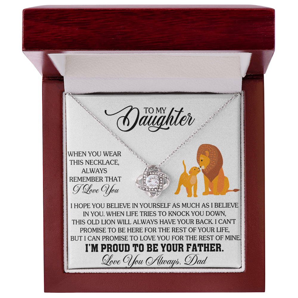 To My Daughter - Believe in Yourself - Love Knot Necklace for You