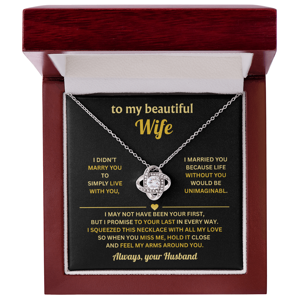 Wife Love Knot Necklace - Thank You for Being a Great Life Partner